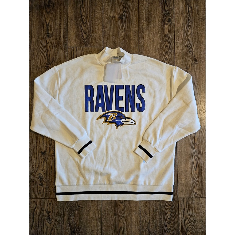Baltimore Ravens Gameday Couture Women's Sweatshirt White Mock Neck Size M